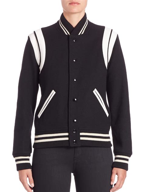 ysl varsity jacket steff curry|Saint Laurent Teddy Jacket in Wool .